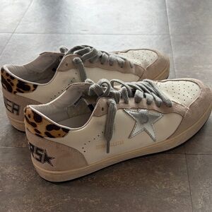 Golden Goose Sneakers with Leopard and Silver Star